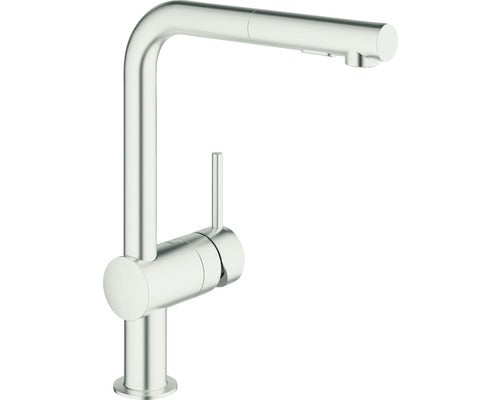 Baterie Bucatarie Cu Dus Extractibil Grohe Minta 30274 Inox Mat