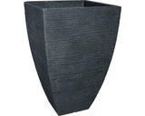 Ghiveci Tip Vaza Geli, Striat, Plastic, 40x40x60 Cm, Antracit