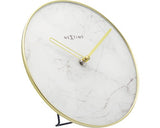 Ceas De Masa Nextime Marble Alb/auriu Ø 20 Cm