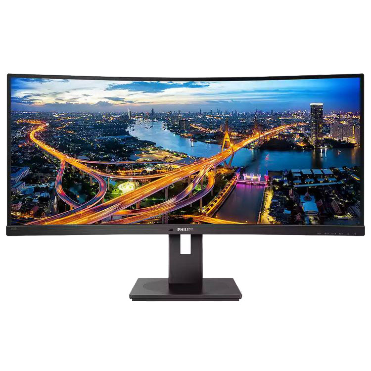 Monitor curbat LED VA Philips 34", UltraWide QHD, DisplayPort, Negru, 345B1C