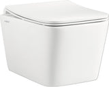 Set Vas Wc Suspendat Three, Margine Clatire Deschisa, Alb, Include Capac Wc