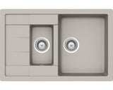 Chiuveta Bucatarie Cu 1 Cuva + ½ Schock Manhattan D-150s 78x50 Cm, Cu Picurator, Reversibila, Cristalite Beton