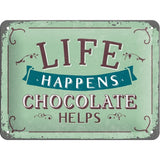 Placa decor metalica 15x20 cm "Life Happens"