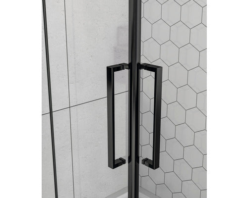Cabina de dus patrata basano Slimline 90x90 cm sticla transparenta anticalcar profil negru