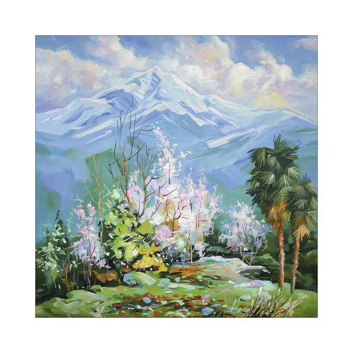 Tablou canvas snowy mountains, 40x40 cm