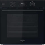 Cuptor incorporabil Whirlpool OMSK58RU1SB, clasa energetica A+, 71L, curatare pirolitica si hidrolitica, functie Cook3, negru