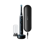 Periuta de dinti electrica Oral-B iO10 cu incarcator iOSense, Tehnologie Magnetica si Micro-Vibratii, Inteligenta artificiala, Display led, Senzor de presiune Smart, 7 moduri, 1 capat, Suport rezerve, Trusa de calatorie cu incarcator, Negru