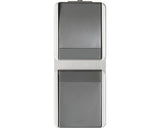 Intrerupator Cap-scara & Priza Tem Fontana Ip44 Gri, Montaj Aplicat Vertical