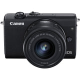 Aparat foto Mirrorless Canon EOS M200, 24.1 MP, 4K, Negru + Obiectiv 15-45mm