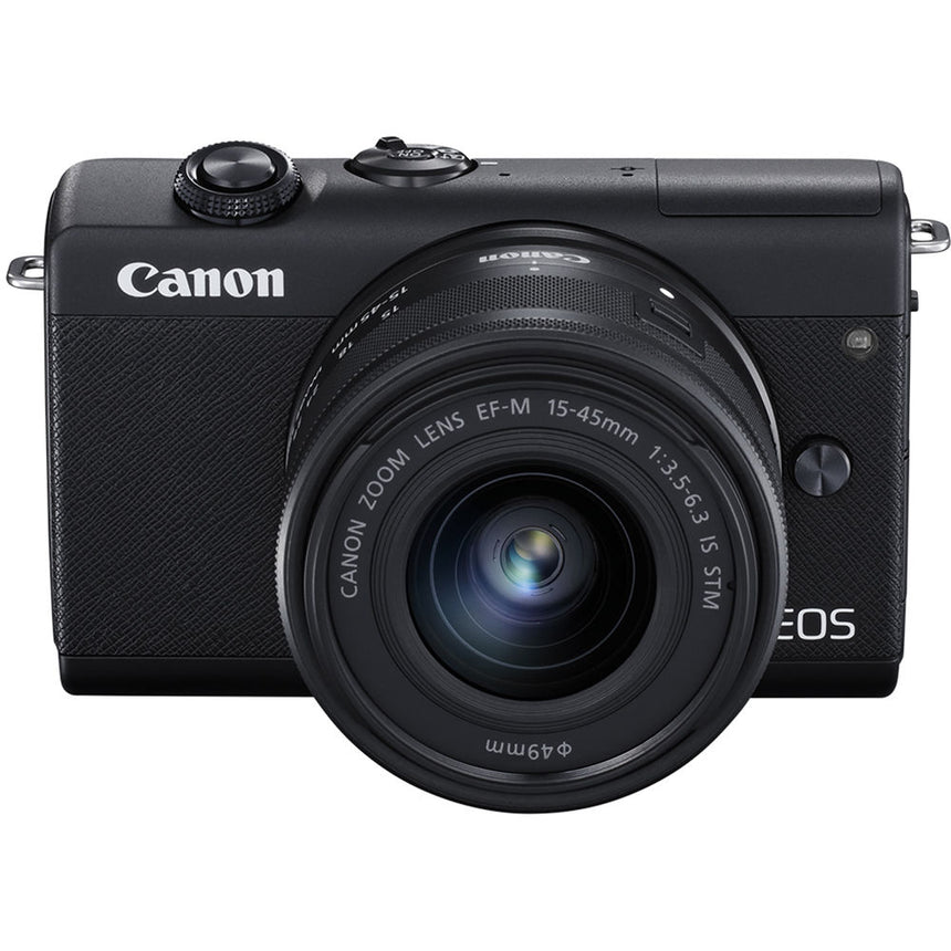 Aparat foto Mirrorless Canon EOS M200, 24.1 MP, 4K, Negru + Obiectiv 15-45mm