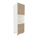 Corp Turn haaus Karo, 2 Usi, cu spatiu cuptor, Lemn Natural/Alb, 60 x 57 x 210 cm