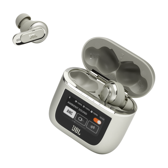 Casti audio true wireless in-ear JBL Tour Pro 2, Smart Case, True Adaptive Noise Cancelling, Smart Ambient, Spatial Sound, Sampanie