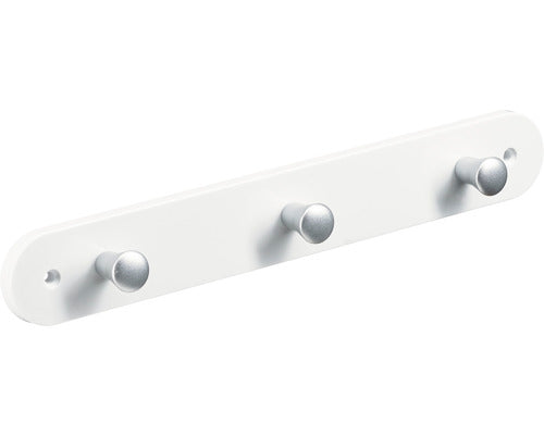 Cuier De Perete Cu 3 Carlige Hettich Colours & Kids 280x40x30 Mm, Plastic Alb