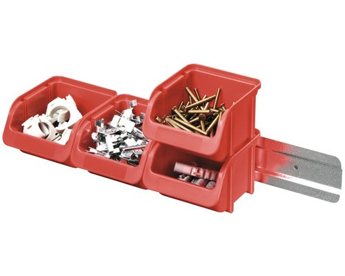 Set Sina De Perete Cu 4 Casete De Organizare Hünersdorff 425x75x115 Mm, Rosu