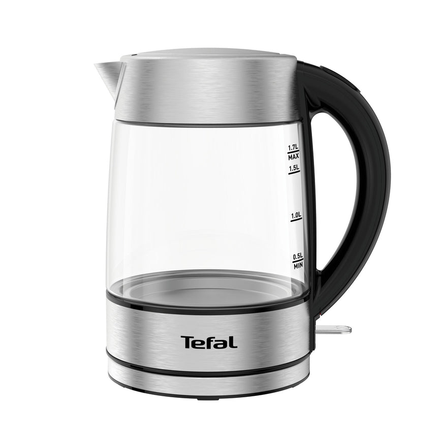 Fierbator Tefal Glass KI772D38, capacitate 1.7L, putere 2200 W, indicator luminos, argintiu&negru