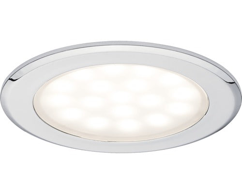 Spot Led Incastrat Paulmann 2, 5w 225 Lumeni, 3000k, Ø65 Mm, Crom, Pentru Montaj In Mobilier, Pachet 2 Bucati