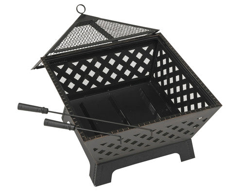 Semineu Terasa Landmann Cu Capac Si Vatrai 66, 5x63 Cm Negru