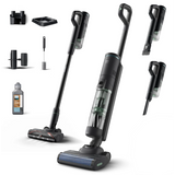 Aspirator vertical 3-in-1 Philips AQUA TRIO seria 7000 XW7263/11, tehnologie Aqua Spin 2500, perie rotativa ce se curata singura in timpul utilizarii, tavita pentru auto-curatare, cap de aspirare pentru tapiterie si spatii inguste, detergent podele