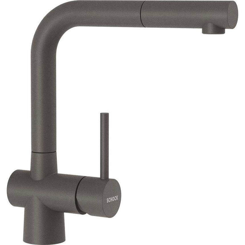 Baterie granit Schock Laios Silverstone Cristadur cu Dus Extractibil, finisaj granit, rotatie tija la 360 grade