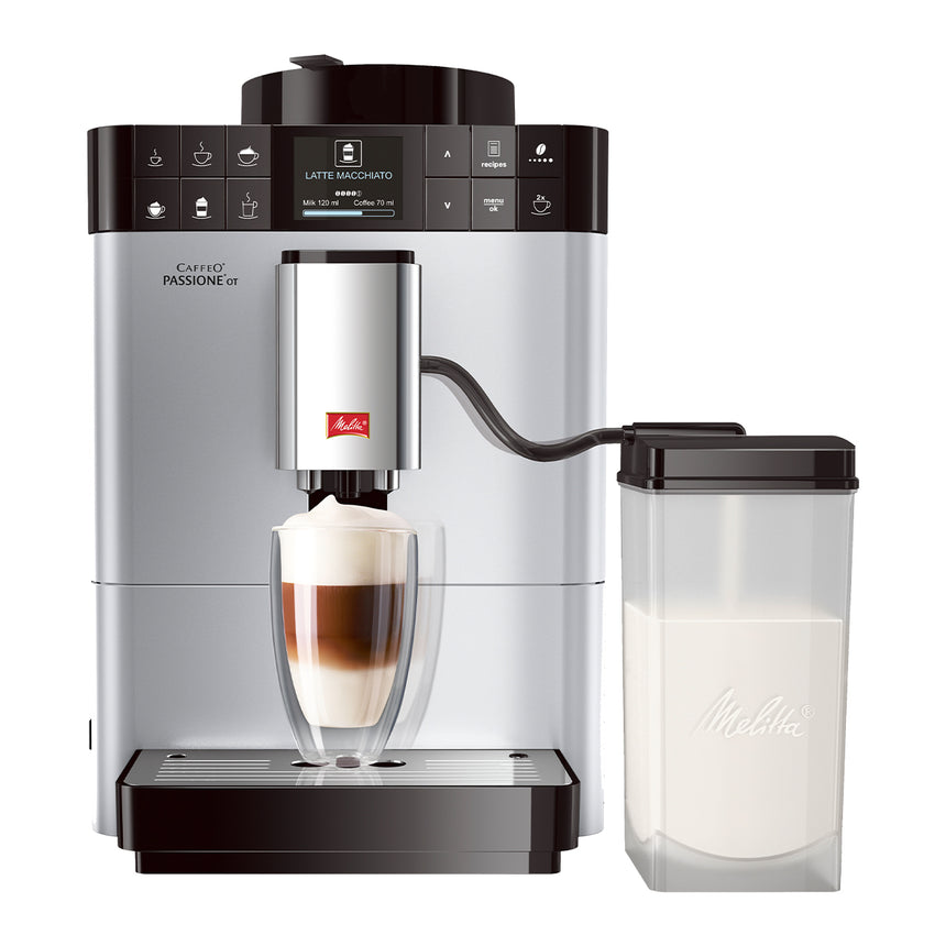 Espressor Automat Melitta® Passione OT, Sistem de spumare a laptelui One-Touch, 5 niveluri de granulatie