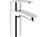 Baterie lavoar monocomanda GROHE Eurostyle Cosmopolitan marime S cartus ceramic GROHE SilkMove ES 35 mm set evacuare cu tija crom