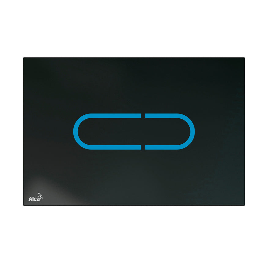 Clapeta de actionare touch-free pentru rezervor incastrat - iluminare, sticla-negru, Alcaplast Night Light 1