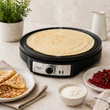 Aparat Clătite Electric Adler AD3093, 1600W, 30 cm, Suprafață Antiaderentă, Temperatură Reglabilă – Ideal pentru Pancakes, Negru-Argintiu