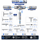 Șurubelniță Magnetică Profesională 24 in 1, cu Adsorbție Puternică – Bituri Precise, Fixare Stabilă, Ideală pentru Reparații și DIY, Gri