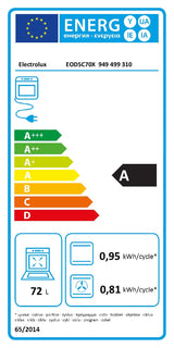 Cuptor incorporabil ELECTROLUX EOD 5C 7X, Electric, Autocuratare, 72 l, Clasa A, Negru