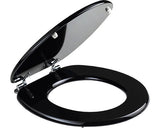 Capac WC universal, inchidere simpla, negru 49,3x37,5 cm