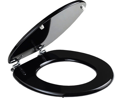 Capac WC universal, inchidere simpla, negru 49,3x37,5 cm