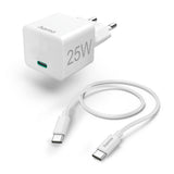 Mini-Incarcator retea Rapid Hama + Cablu de Incarcare USB-C, PD, 25 W, 1,5 m, alb