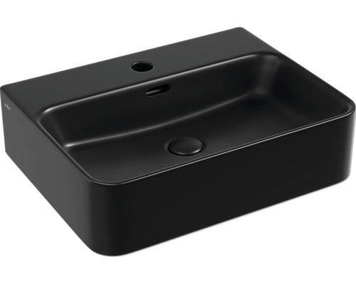 Lavoar Pe Blat Jungborn Three 52x40 Cm Negru Mat, Ventil Scurgere Ceramic