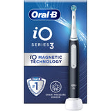 Periuta de dinti electrica Oral-B iO3 cu Tehnologie Magnetica si Micro-Vibratii, Senzor de presiune Smart, 3 moduri, 1 capat, Negru