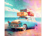 Tablou Sticla Trip To The Beach 30x30 Cm