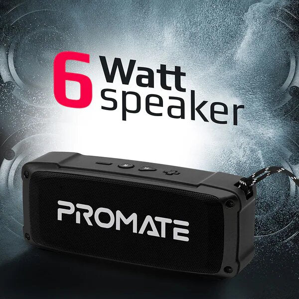 Boxa Portabila PROMATE Outbeat, Bluetooth, MicroSD, Radio FM, Negru