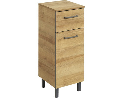 Dulap baie asezat PELIPAL Rüdesheim, 1 usa 1 sertar, MDF, 81x30 cm, stejar