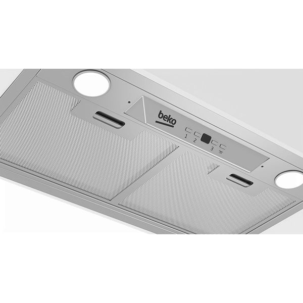 Hota incorporabila Beko HNU51630SH, Putere de absorbtie 673 mc/h, Filtre de carbon incluse, Iluminare LED, Control mecanic, 1 filtru anti-grasime metalic lavabil, 60 cm, Inox
