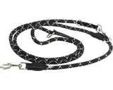 Lesa cordelina pentru caini Julius K9 simpla, 12mm x 2.2m, dubla ajustabila, Negru
