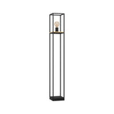 Lampadar, Eglo, Metal / Lemn, E27, 40W, 230V, 18 x 128.5 cm, Negru