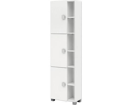 Dulap Baie Inalt Edia 450, 3 Usi, PAL, 167,6x44,9 cm, Alb