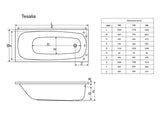 Cada de Baie Rectangulara Radaway Tesalia, 170x75x46 cm, Acril, WA1-06-170x075U, Alb
