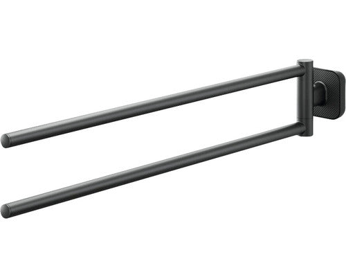 Suport Prosop Baie Tiger Carv, Mobil, Cu 2 Brate, 45, 9 Cm, Negru Mat