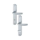 Maner usa interior, Hoppe New York, cu sild pentru baie, culoare argintiu, 90mm
