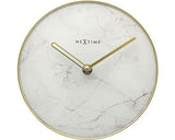 Ceas De Masa Nextime Marble Alb/auriu Ø 20 Cm