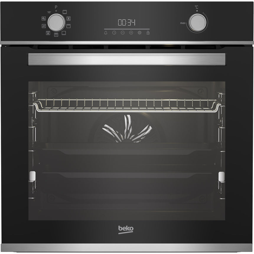 Cuptor incorporabil Beko BBIM13300XPSE, Electric, 72 l, Multifunctional, Autocuratare pirolitica, AEROPerfect, SteamShine Cleaning, Raft telescopic, Grill, 3DCooking, Clasa A+, Negru