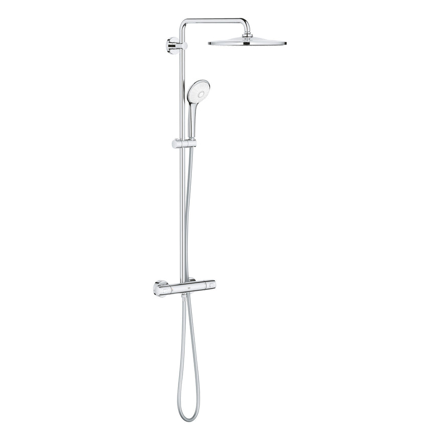 Sistem de dus Grohe Euphoria 310 26075001, 1/2'', aparent, termostat, 310 mm, anti-oparire, anti-calcar, Crom