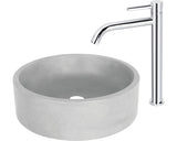 Lavoar Rotund Marba, cu Montaj pe Blat 42 cm, Beton, Gri