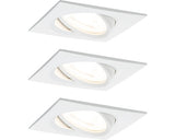 Spoturi Led Incastrate Nova Gu10 6, 5w 84x84 Mm, Becuri Led Cu 3 Trepte De Instensitate Incluse, Alb Mat, Pachet 3 Bucati