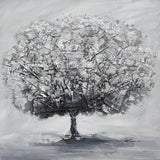 Tablou pictat manual Memory Tree, 80x80cm